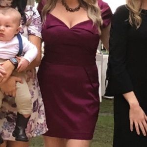 Ted Baker Cranberry Satin Dress Size 3 (M/L)